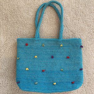 Blue Purse with rainbow details